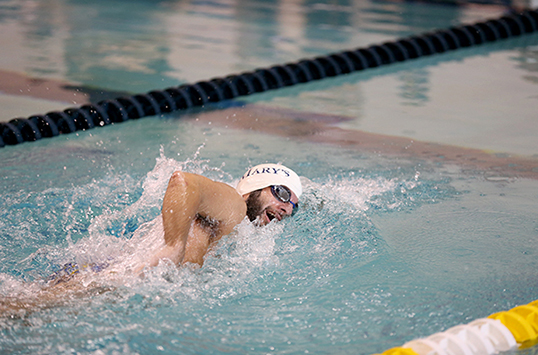 Walchuk's Late Wins Propel St. Mary's Men's Swimming Past Salisbury, 132-130; York Also Secures CAC Victory