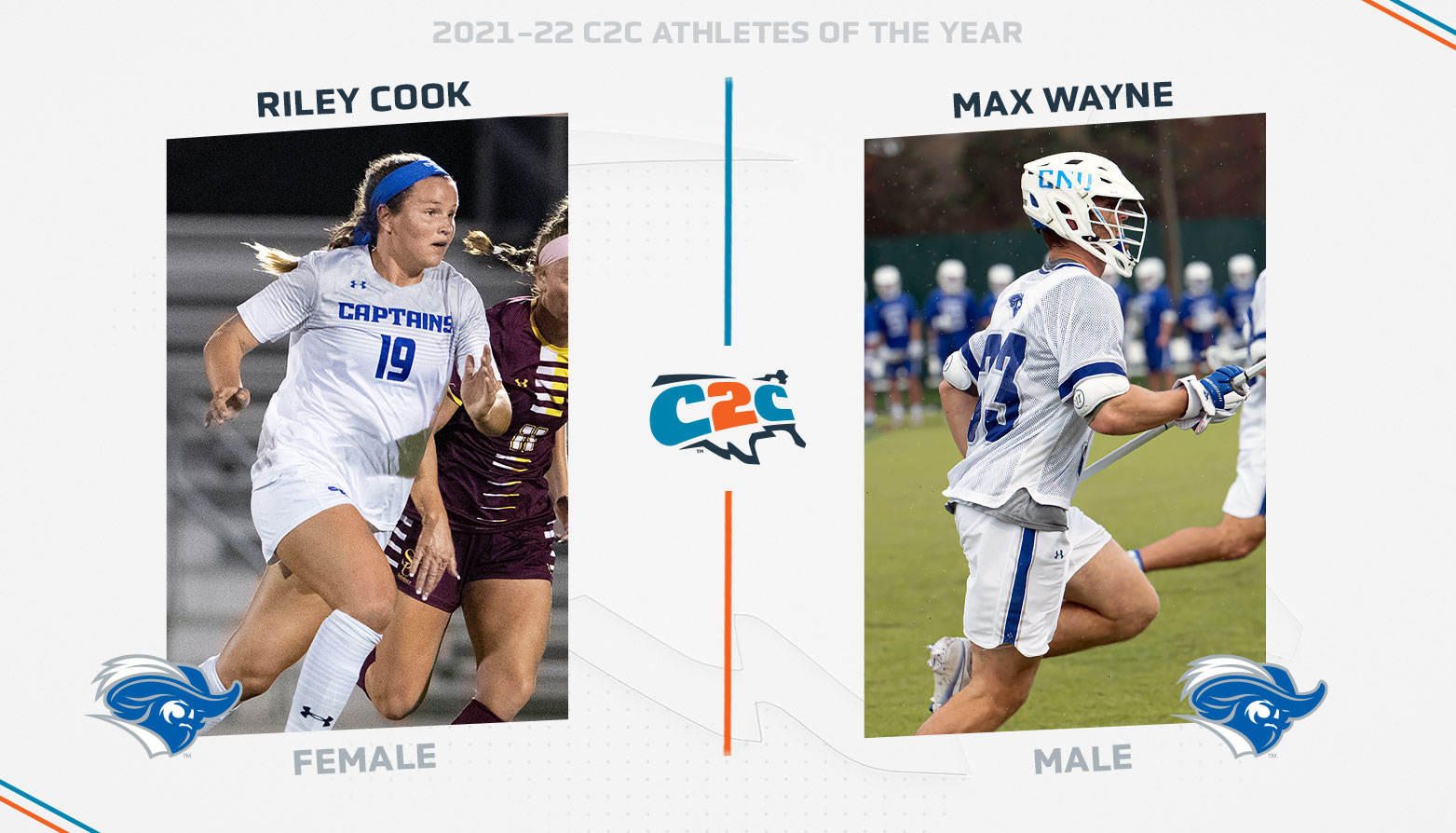 CNU's Riley Cook &amp; Max Wayne Named C2C Athletes of the Year