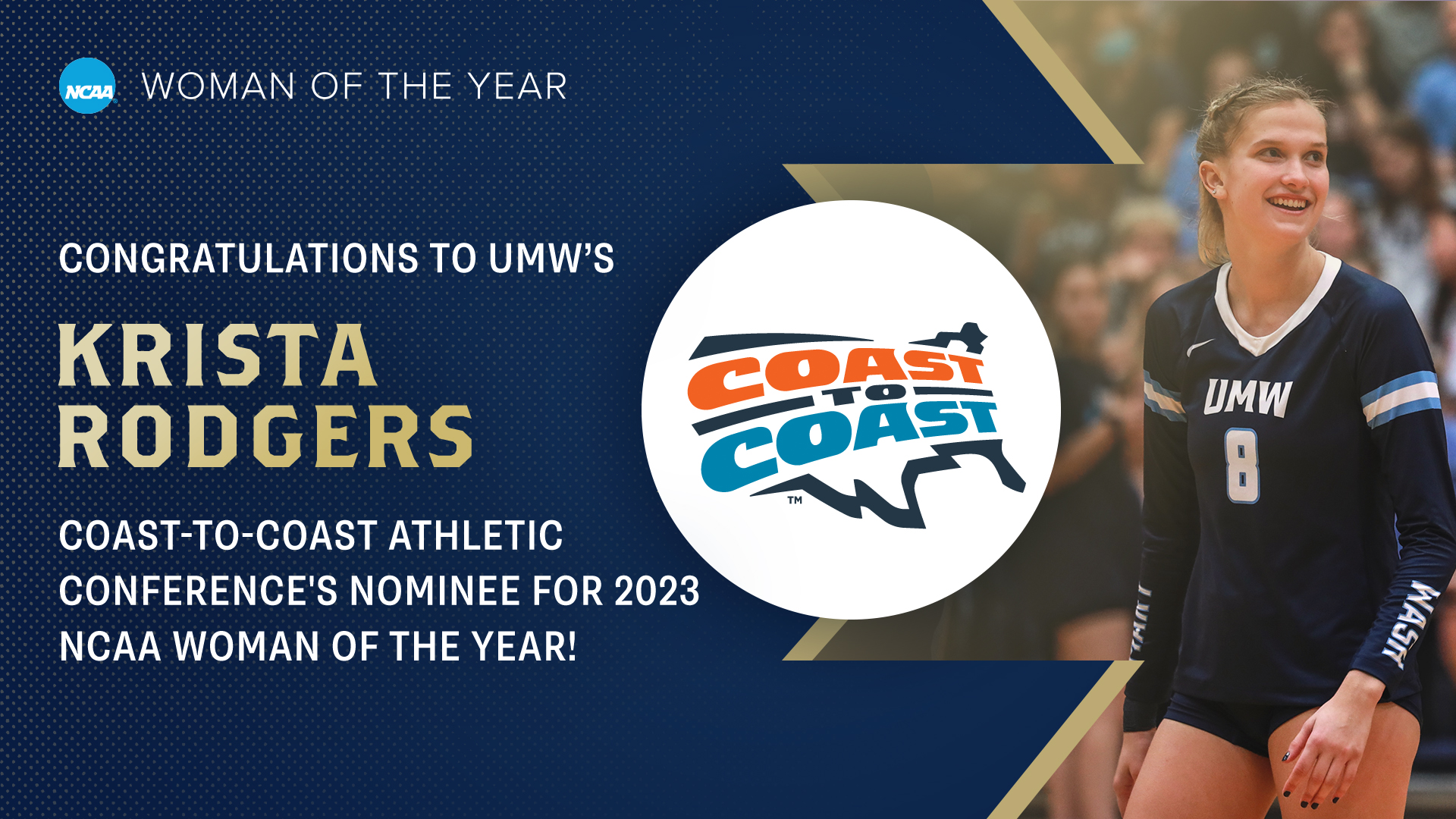 UMW’s Krista Rodgers nominated for 2023 NCAA Woman of the Year