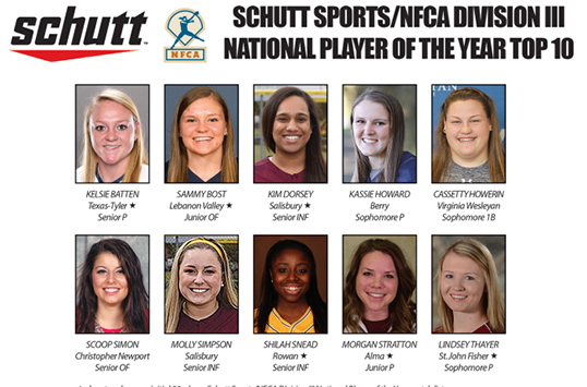 Salisbury's Simpson & Dorsey, Christopher Newport's Simon Among Finalists for Inaugural Schutt Sports/NFCA Division III Player of the Year