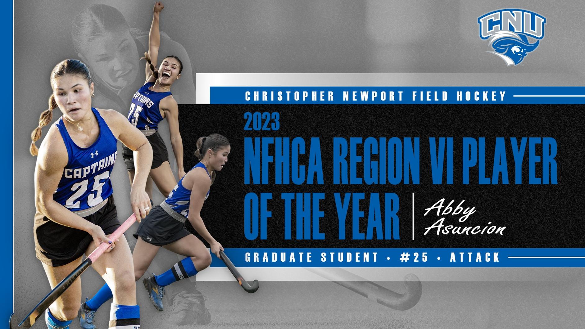 CNU's Abby Asuncion Honored as NFHCA Region VI Player of the Year