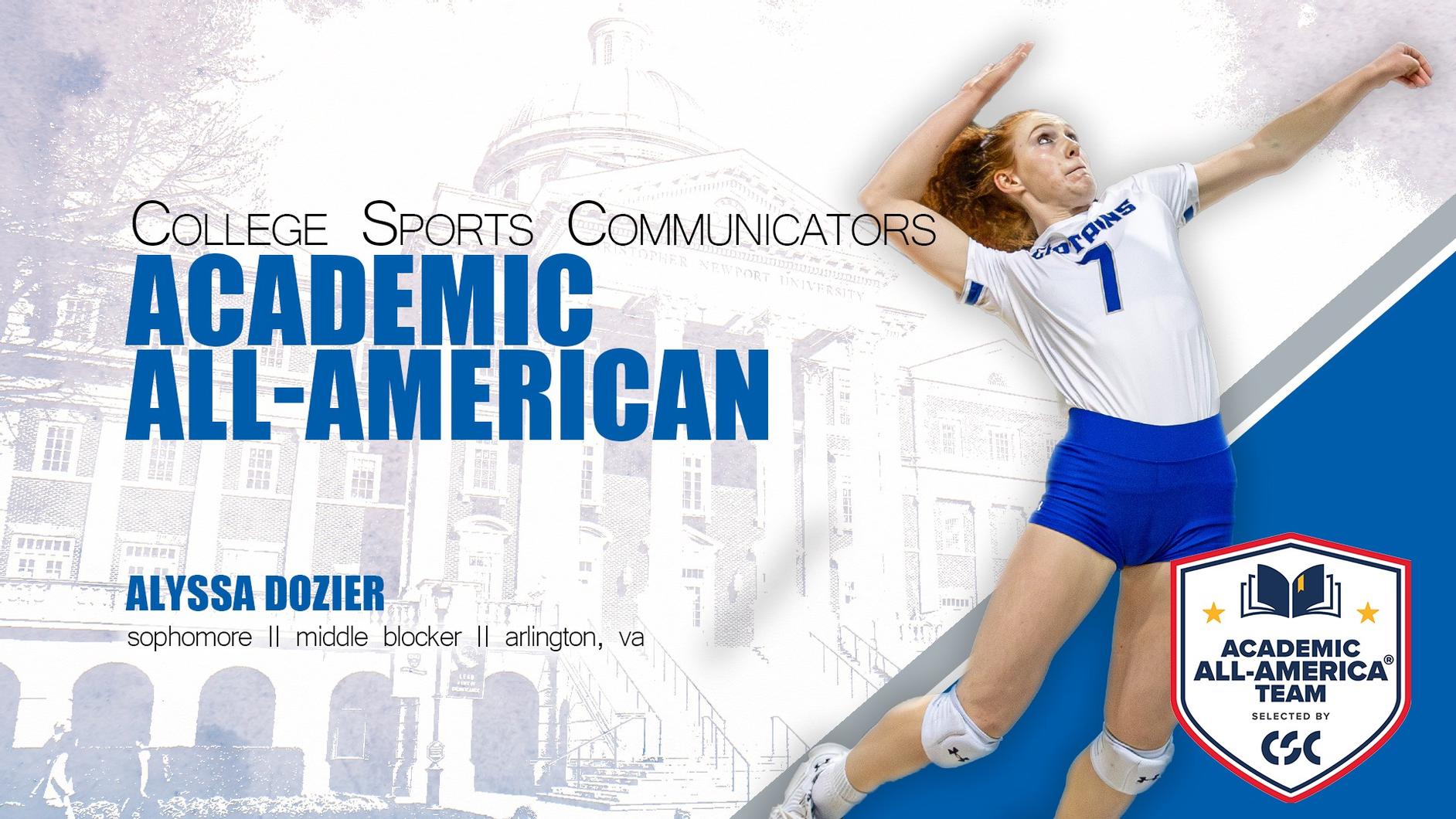 CNU's Alyssa Dozier Named First Team Academic All-American by College Sports Communicators